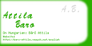 attila baro business card